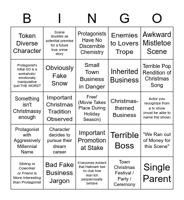 Hallmark Bingo 2022 Bingo Card