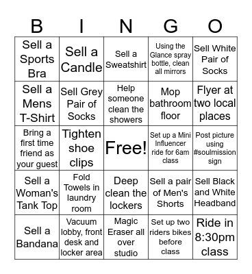 SOUL Bingo Card