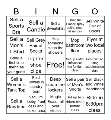 SOUL Bingo Card