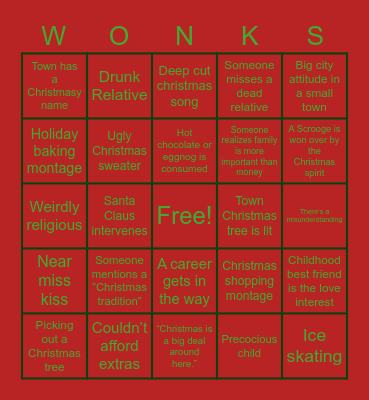 Hallmark Christmas Bingo Card