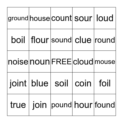 Sound Bingo Card