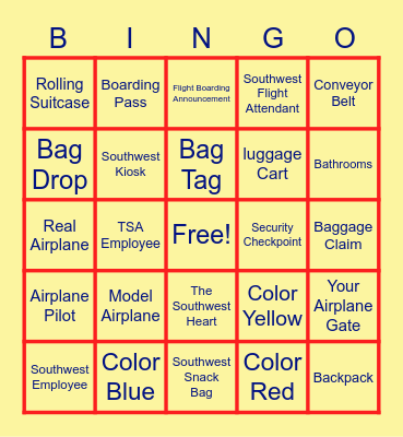 Southwest Bingo Card