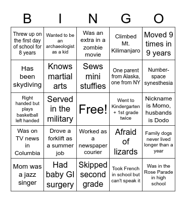 TV Group Bingo 1 Bingo Card