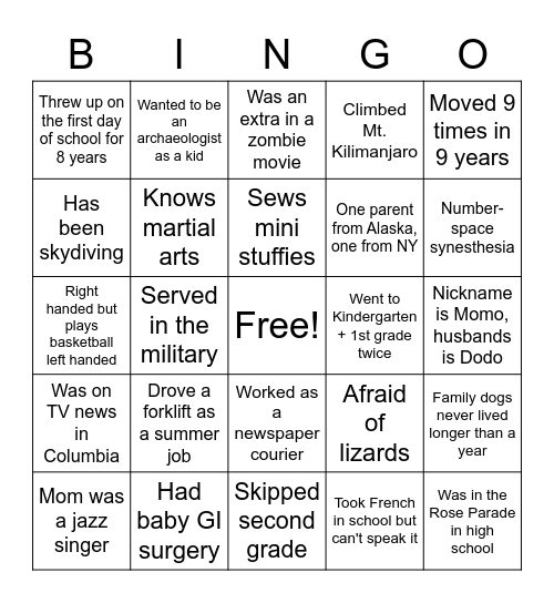 TV Group Bingo 1 Bingo Card