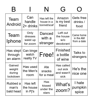 Meal with Matrons and Misses Bingo #2 Bingo Card