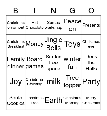 Christmas Bingo Card