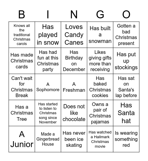 Whisk you a Merry Xmas Bingo Card