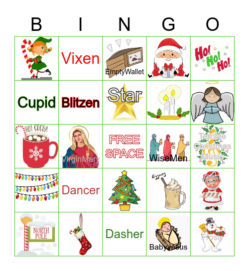 Schwering Christmas Bingo Card