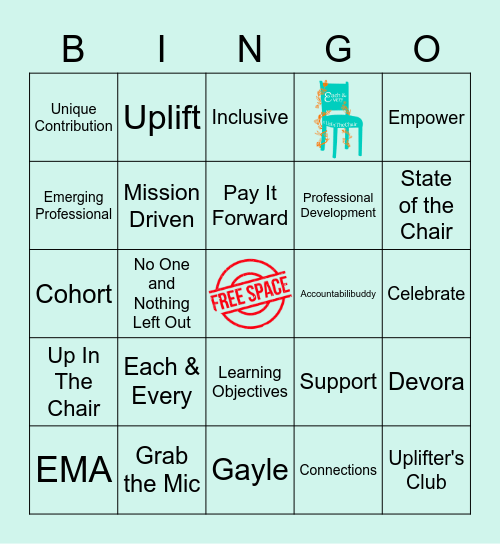 UP IN THE CHAIR BINGO Card