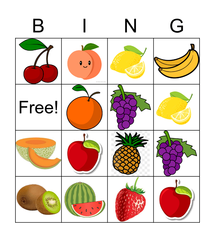 Fruits! Bingo Card