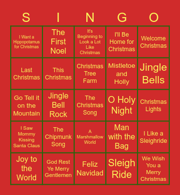 Christmas Bingo Card