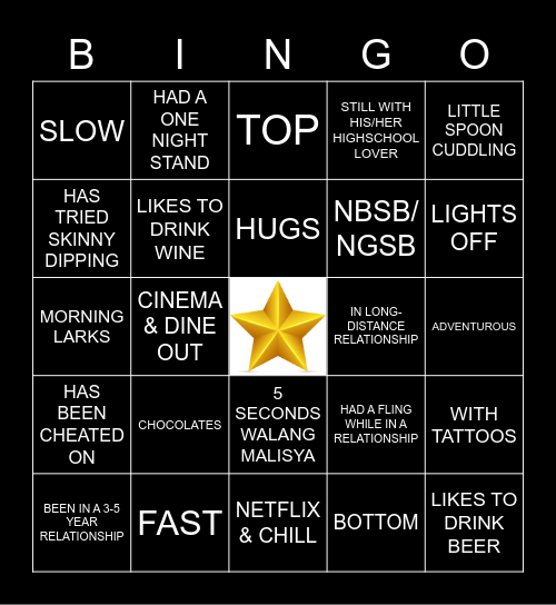 NAUGHTY BINGO 😉💕 Bingo Card