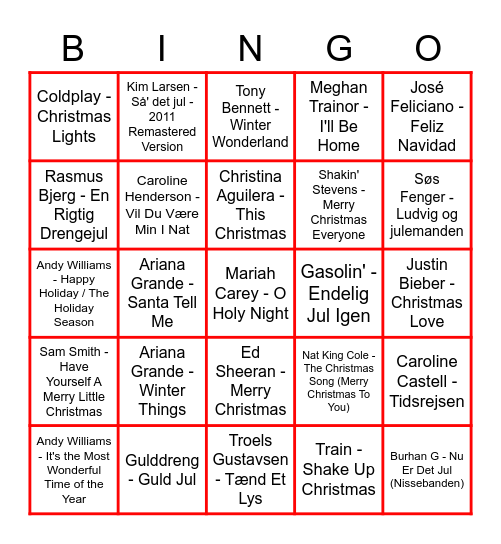 TOPdesk Julebingo 2022 Bingo Card