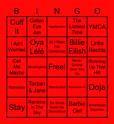 Muziek Bingo 2022 PGM Bingo Card