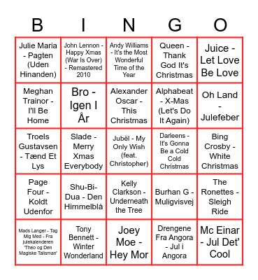 TOPdesk Julebingo 2022 Bingo Card
