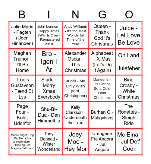 TOPdesk Julebingo 2022 Bingo Card