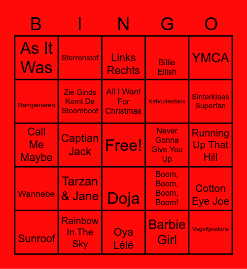 Muziek Bingo 2022 PGM Bingo Card