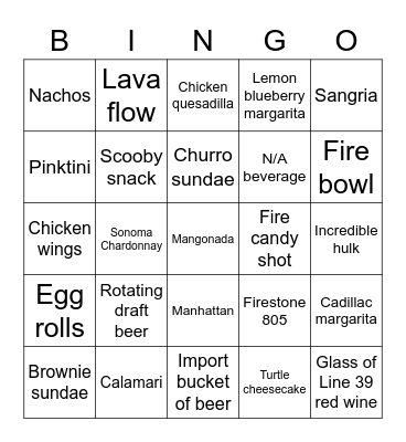 Fire + Ice Bingo Card