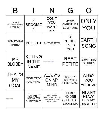 Christmas Bingo Card