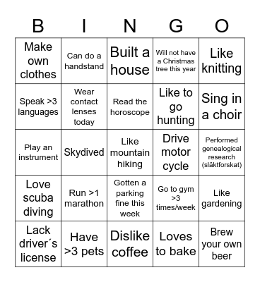AFFIBODY'S CHRISTMAS PARTY Bingo Card