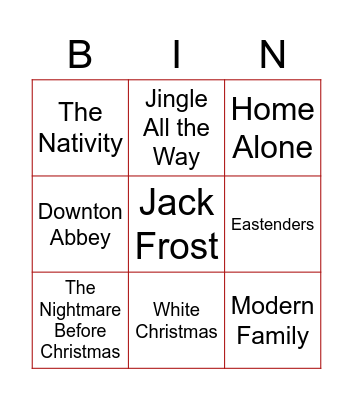 Round 1 - Films Bingo Card