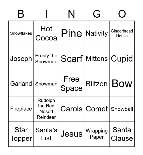 Christmas Bingo Card