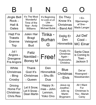 Falmes JuleBingo Card