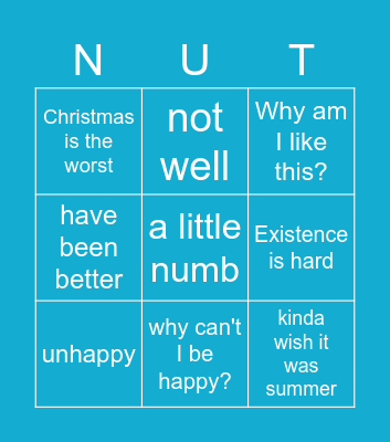Seasonal Depression Bingo ✌️ Bingo Card