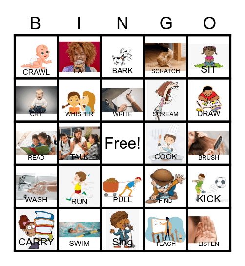 VERBS! Bingo Card