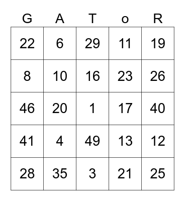 The Holiday Road Bingo Card