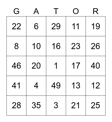 The Holiday Road Bingo Card