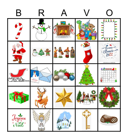 Noël Bingo Card