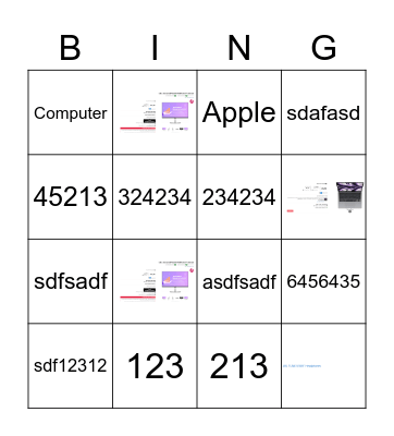 Test Bingo Card