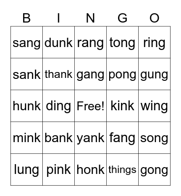 Wilson 2.1 Bingo Card