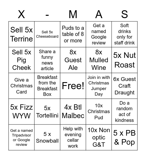 Christmas Bingo Card