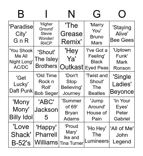 Wedding Bingo Card