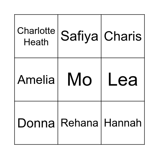 Student Support Bingo Card