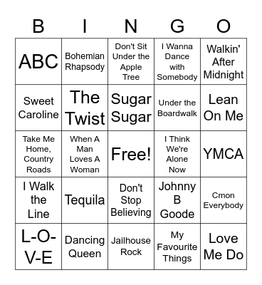 Music Bingo Card