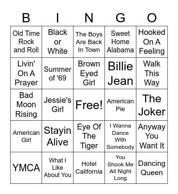 Movies & TV Bingo Card
