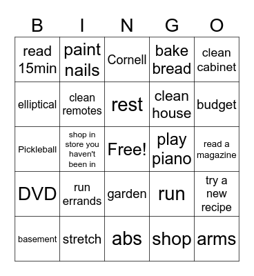 December Bingo Card
