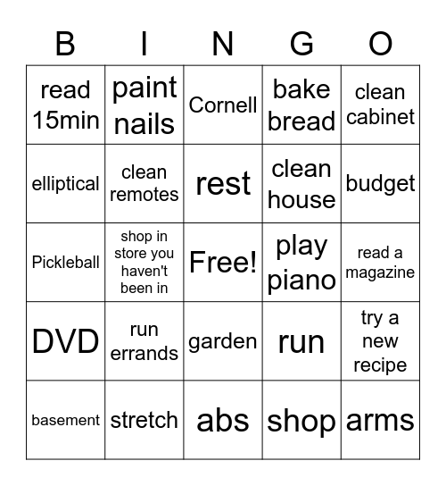 December Bingo Card