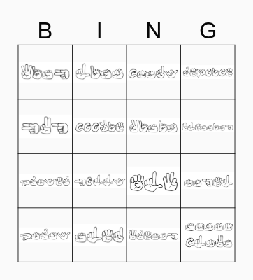 Basic Xmas Bingo ASL Bingo Card