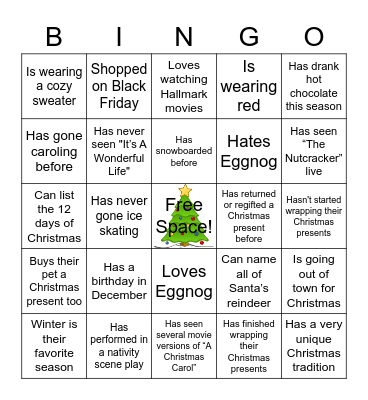 Christmas Bingo Card