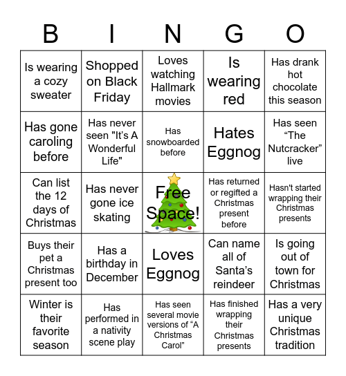 Christmas Bingo Card