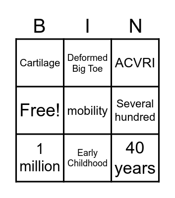 STONE MAN SYMDROME Bingo Card