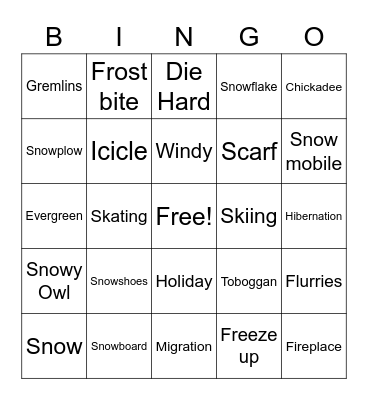 Holiday Bingo Card