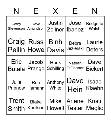 Nexen United Way Bingo - 2022 Bingo Card