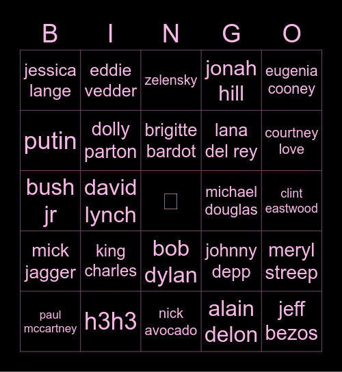 deadpool 2023 Bingo Card