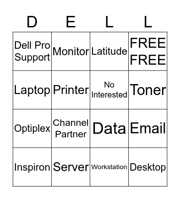 Dell Bingo Time Bingo Card