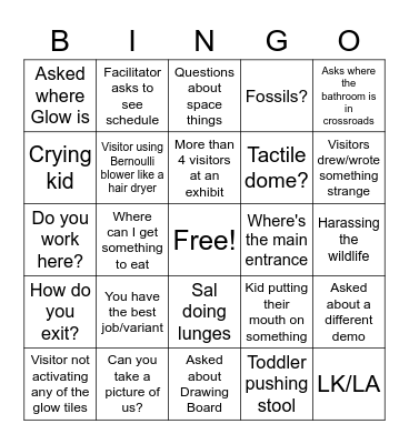 Floor Bingo Card
